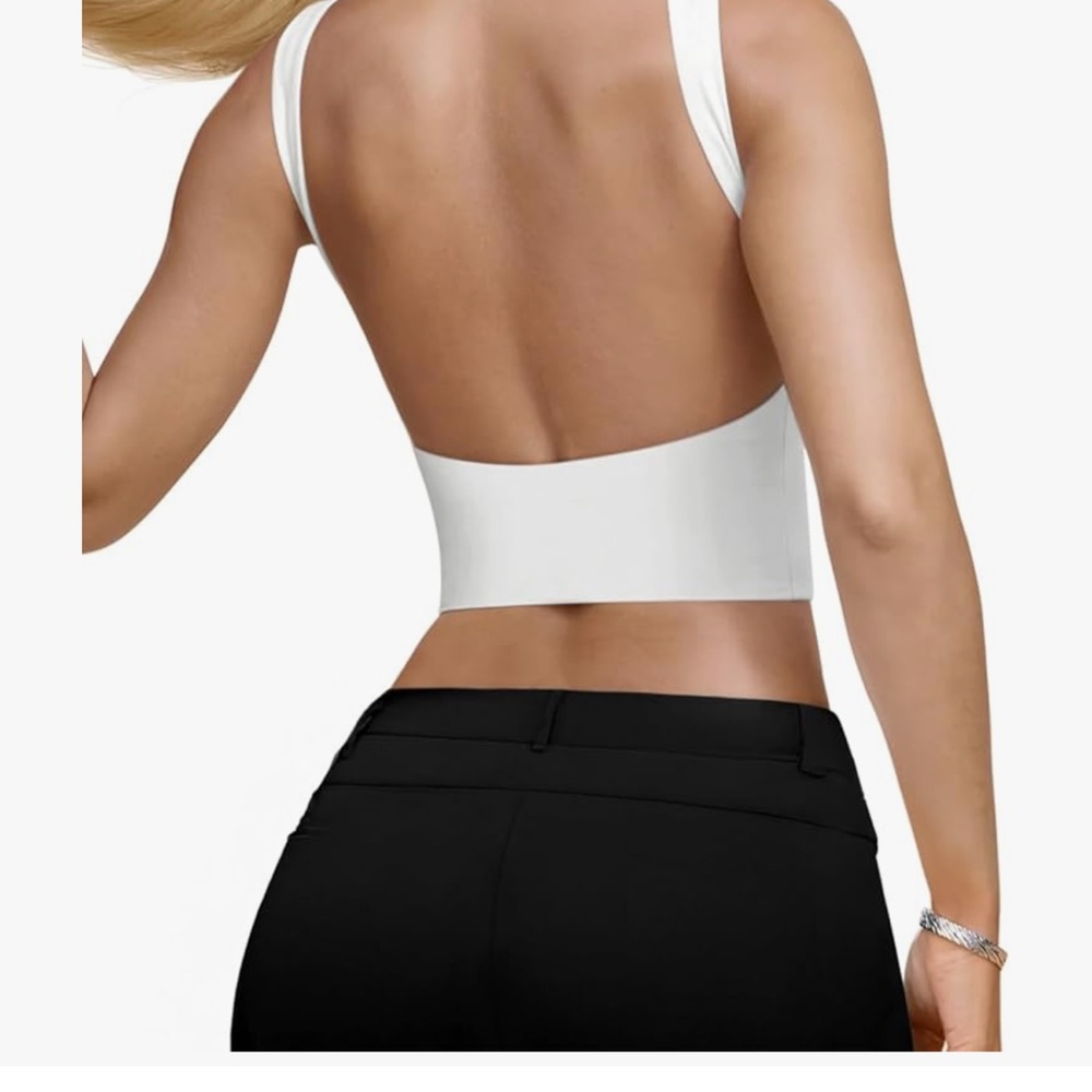 ReoRia White Backless Crop Top